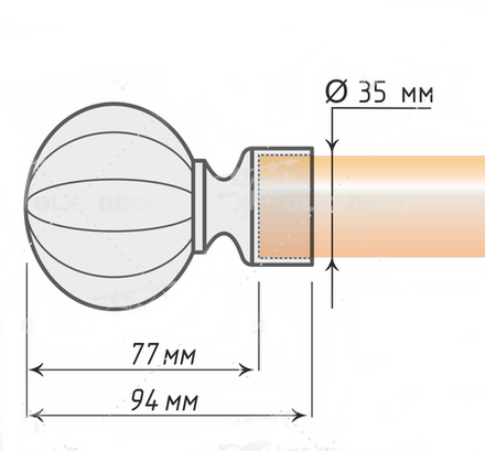 Наконечники "Лотос" d35 мм, цвет антик