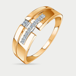 Кольцо для женщин из розового золота 585 пробы с фианитами (арт. 08-117661)