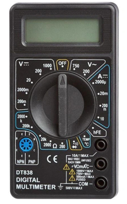 Мультиметр цифровой (тестер) DT-838, черный