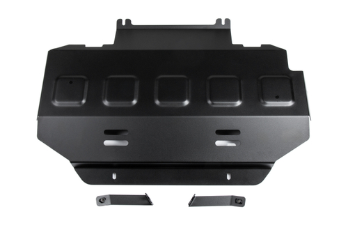 Защита радиатора АвтоБроня для Great Wall Poer King Kong МКПП 4WD 2023-н.в./Haval H5 III поколение АКПП 4WD 2024-н.в., рынок РФ, сталь 1.8 мм, с крепежом, штампованная, 111.02026.1