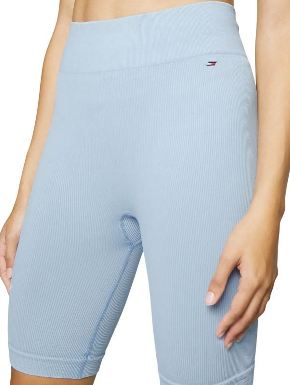 Женские теннисные шорты Tommy Hilfiger HW Seamless Washed Ribbed Shorts - vessel blue