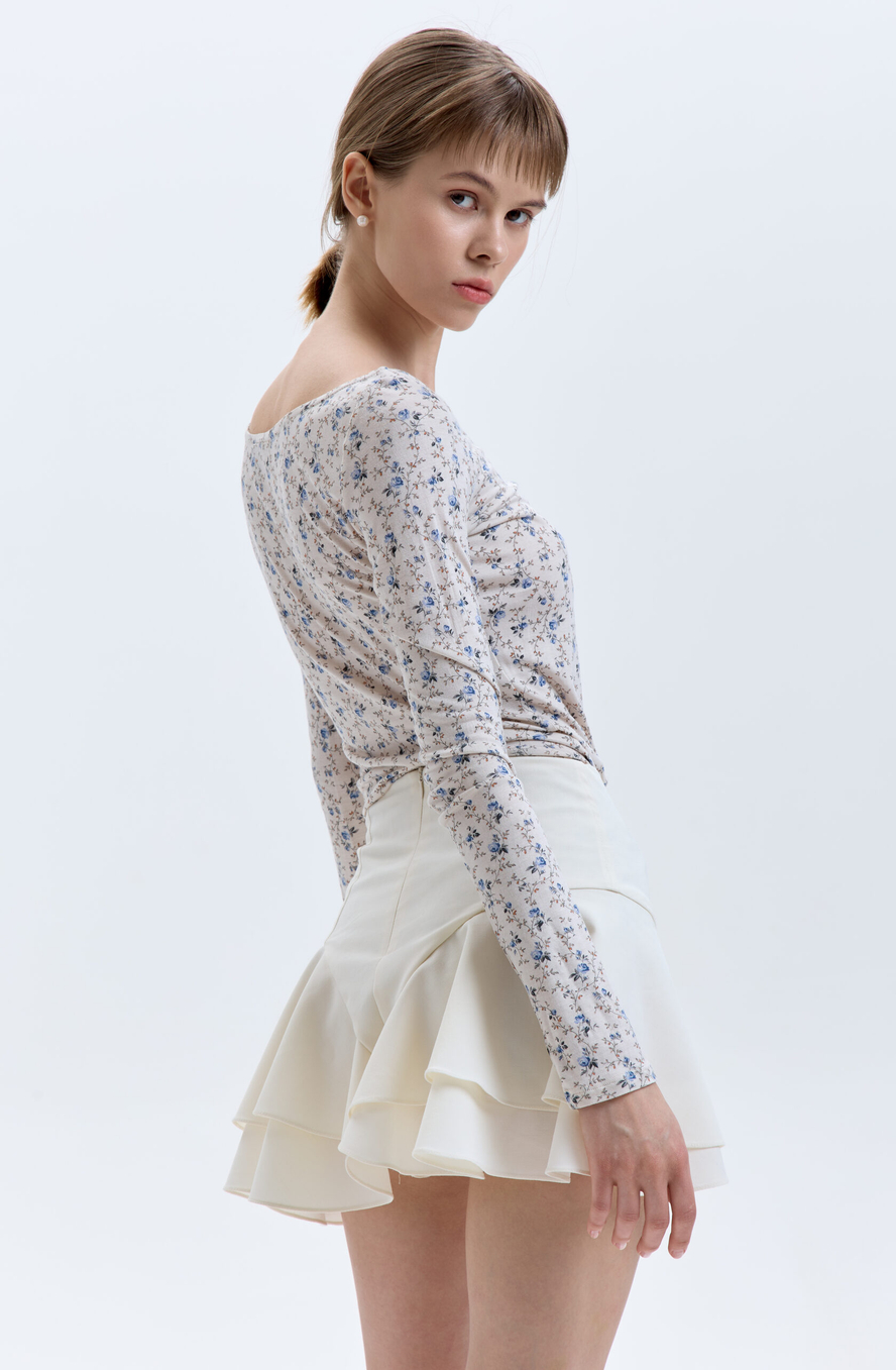 Лонгслив с декольте BLUE ROSE