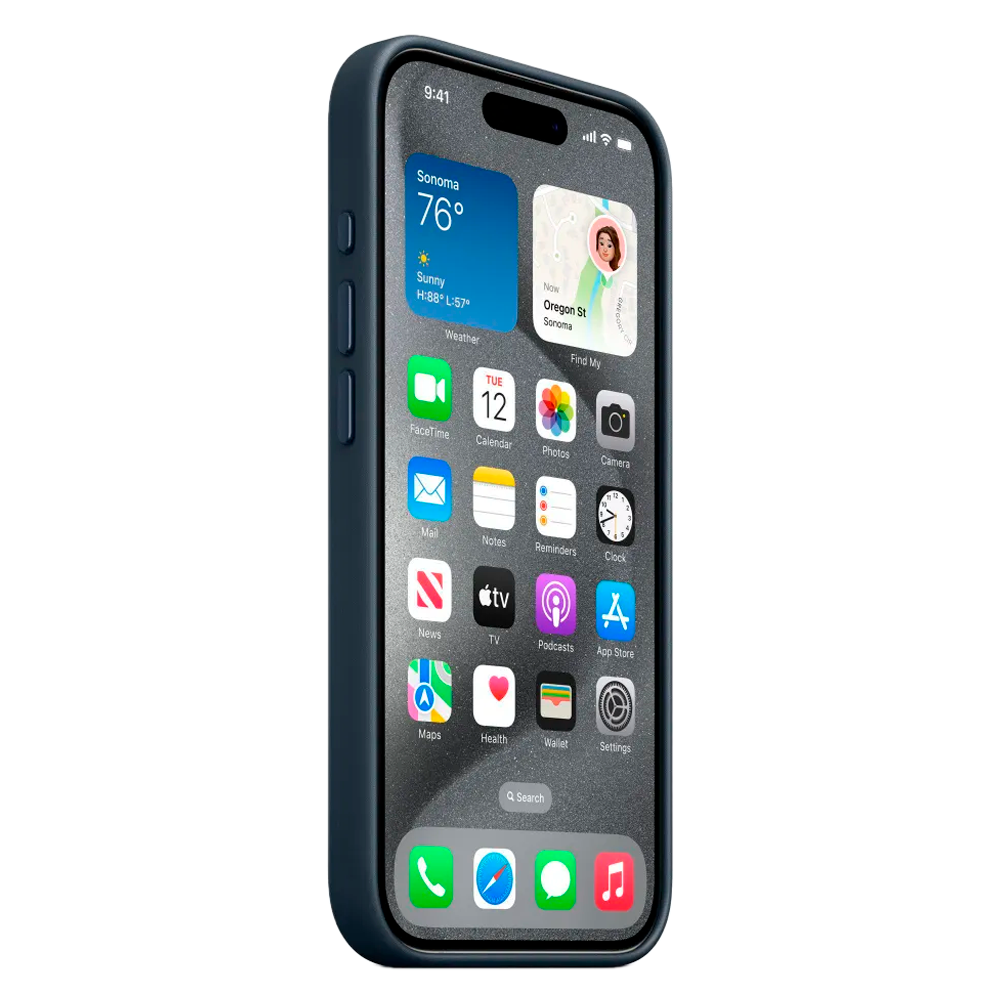 Тканевый чехол с поддержкой MagSafe Apple FineWoven Case для iPhone 15 Pro, Pacific Blue (Тихоокеанский синий)