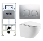 Унитаз с инсталляцией WeltWasser AMBERG 506 ST + MERZBACH 043 MT-WT + AMBERG RD-CR