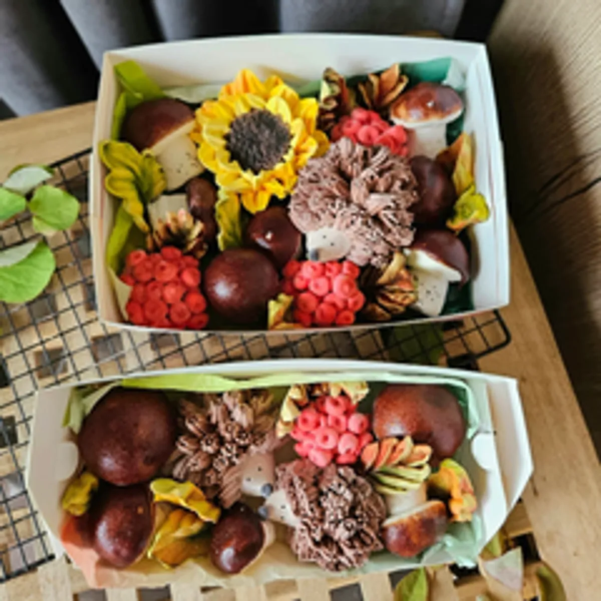 Зефир «Ежики с грибами и подсолнухом»/23*16 см