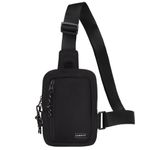 Сумка на плечо HEIKKI BLASTER (ХЕЙКИ) с карманом, черная, 20х14х5 см, 272634