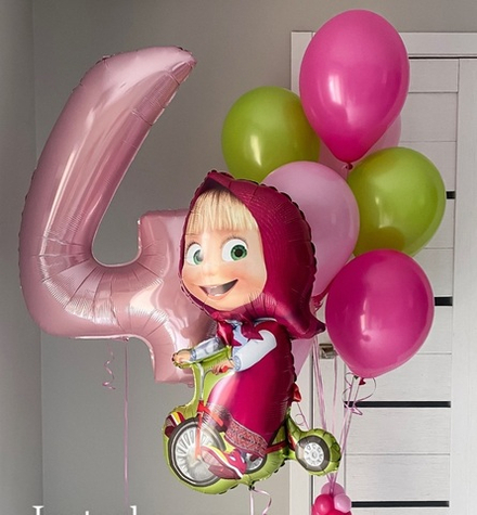 Композиция из шаров Маша и зайка
