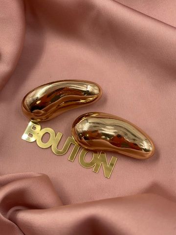 Пряжка-брошь неровной формы для купальника золотистая