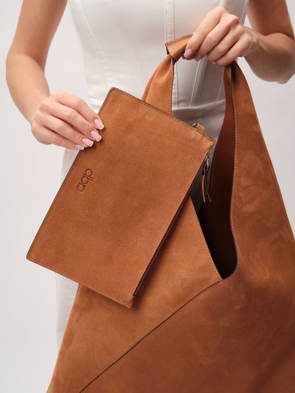 Замшевая сумка шоппер Luna DBR 31373 вуд