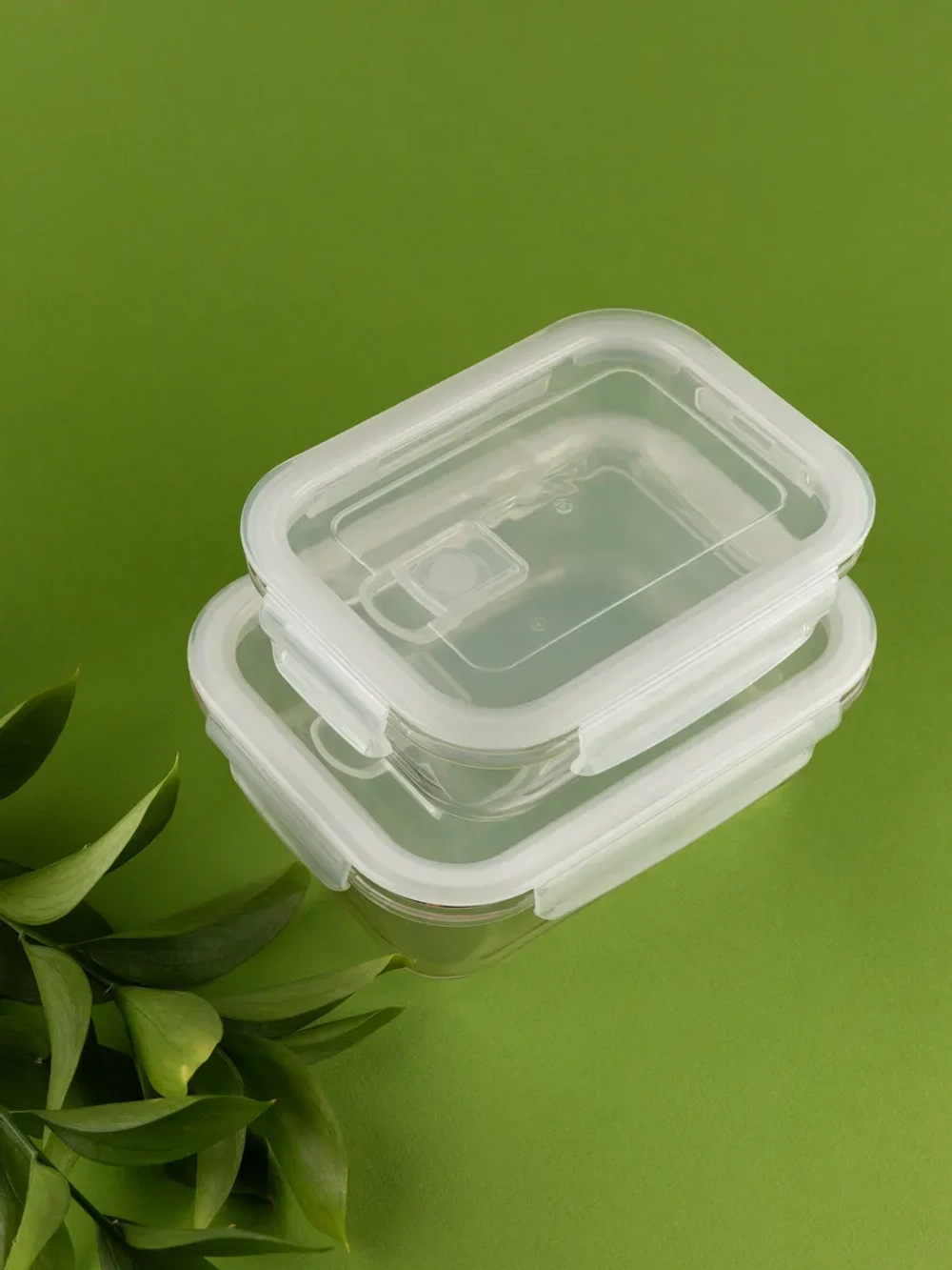 Контейнеры для еды стеклянные, 2 шт, 620 мл., 1030 мл