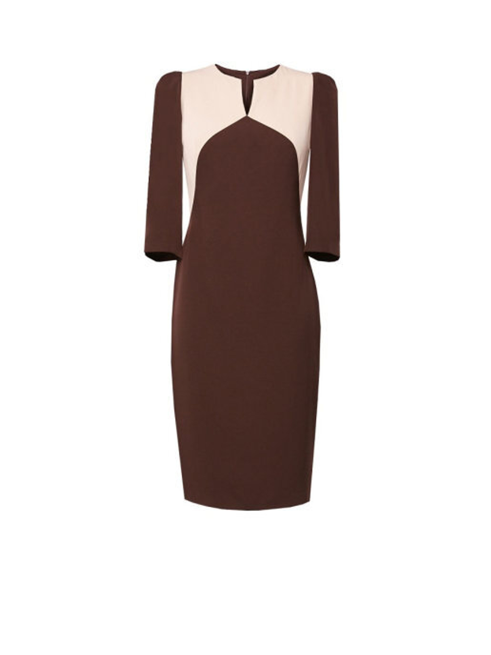 Платье коричневое с фигурной горловиной 09-01-19FW