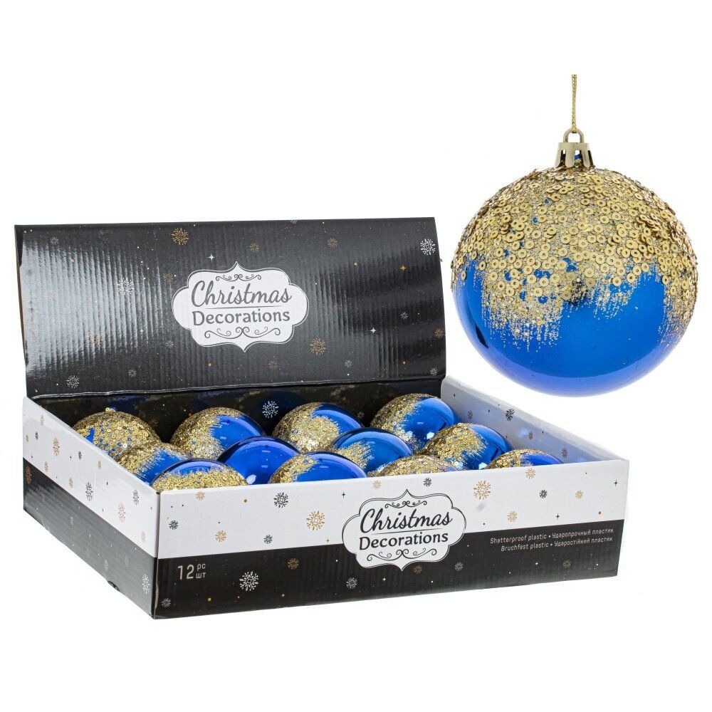 GAEM Набор из 12шт Украшение новогоднее "Шар", D 8 см, L35 W27 H8,5 см