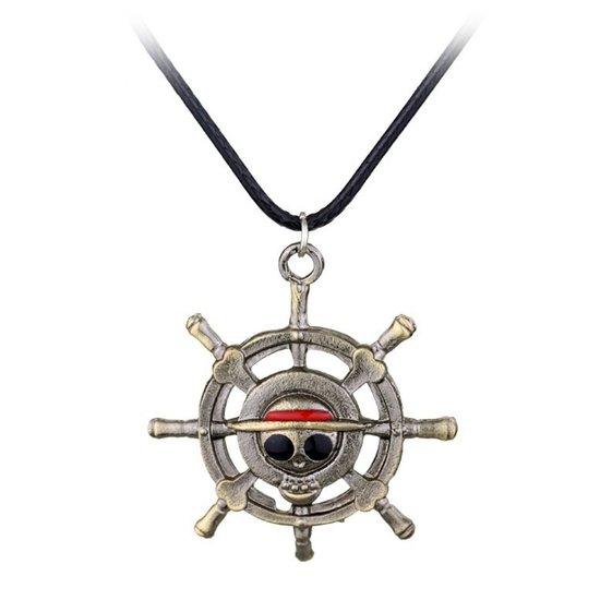 Кулон на ремешке One Piece  "Пираты Соломенной Шляпы. За штурвалом", р-р 3,6см