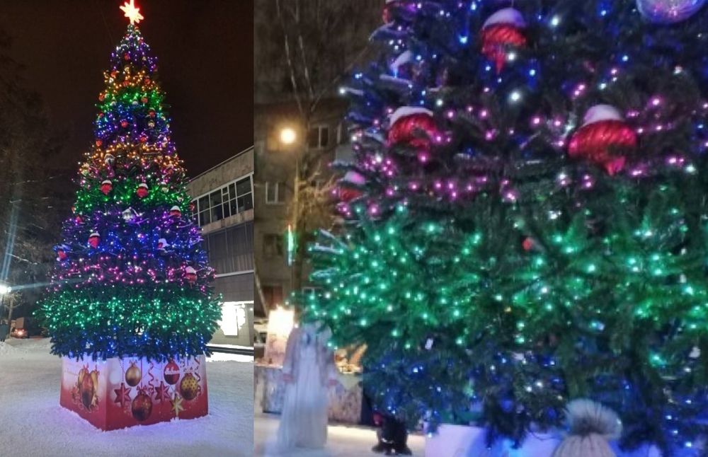 Светодинамическая елка каркасная - встроенная гирлянда цветная -"Уральская" 12 м