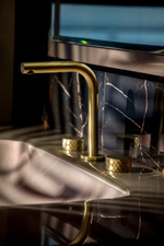 Смеситель на столешницу STICK DIAMOND на 3 отв. Matt Gold