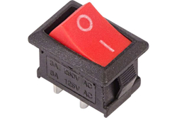 Клавишный выключатель REXANT 250v 6а (2с) on-off красный mini (rwb-201, sc-768) 36-2111