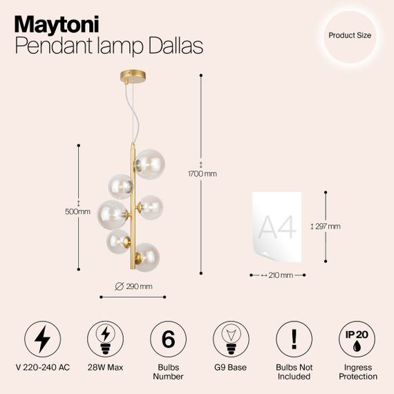 Подвесной светильник Maytoni Dallas MOD545PL-06G