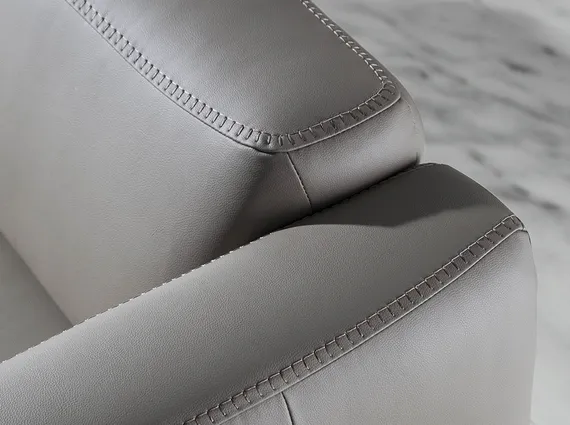 Трехместный диван Angel Cerda 5353-3P, серо-бежевая кожа