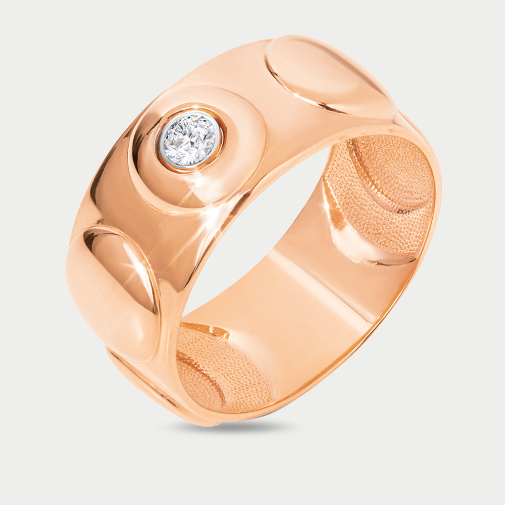 Кольцо женское из розового золота 585 пробы с фианитами (арт. 022831-1102)