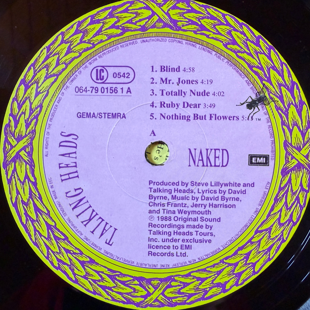Talking Heads - Naked (Европа 1988г.)