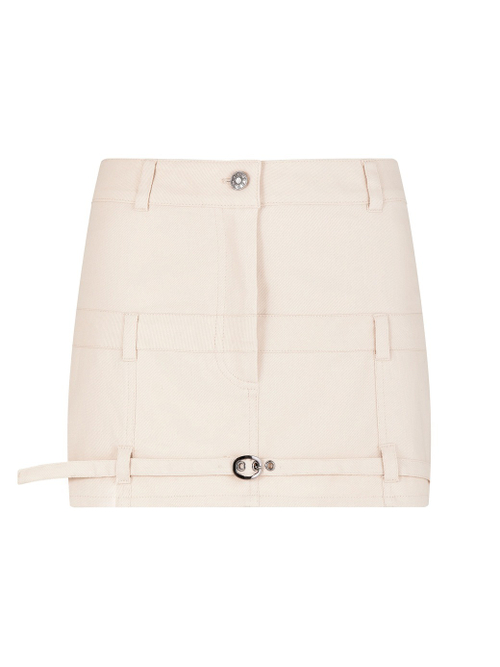 Юбка мини джинсовая, бежевая