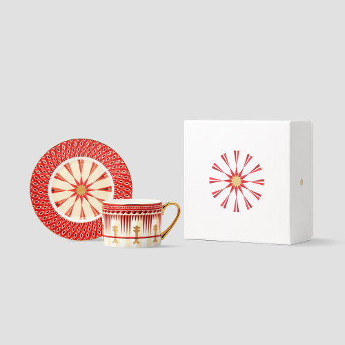 Чайная пара Farforite «Солнечный круг» 250 мл в подарочной коробке