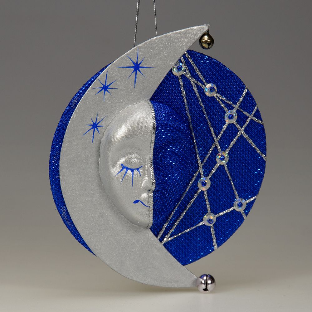 Ёлочная игрушка Месяц на звёздном небе