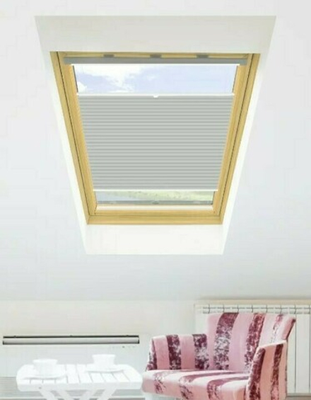 Плиссированная штора OPS 66х98 серая (4008) для мансардных окон