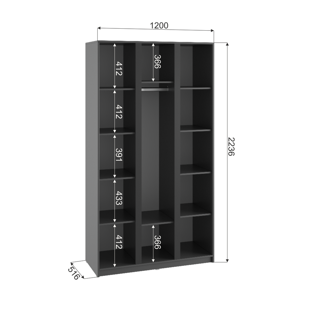 Фаворит Шкаф 3-х створчатый