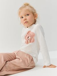 Лонгслив "Пломбир" с декором цветок