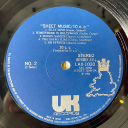 Винтажная виниловая пластинка LP 10cc Тен Си Си Sheet Music (Japan 1978) (No Obi)