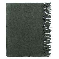 Плед мохеровый хвойно-зеленого цвета из коллекции Essential, 130х180 см