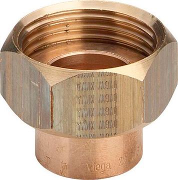 Viega муфта бронзовая 18х3/4" ВР с накидной гайкой и плоским уплотнением (94359 фитинги под пайку)