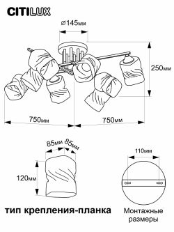 Citilux Клаус CL134185 Люстра потолочная Чёрная