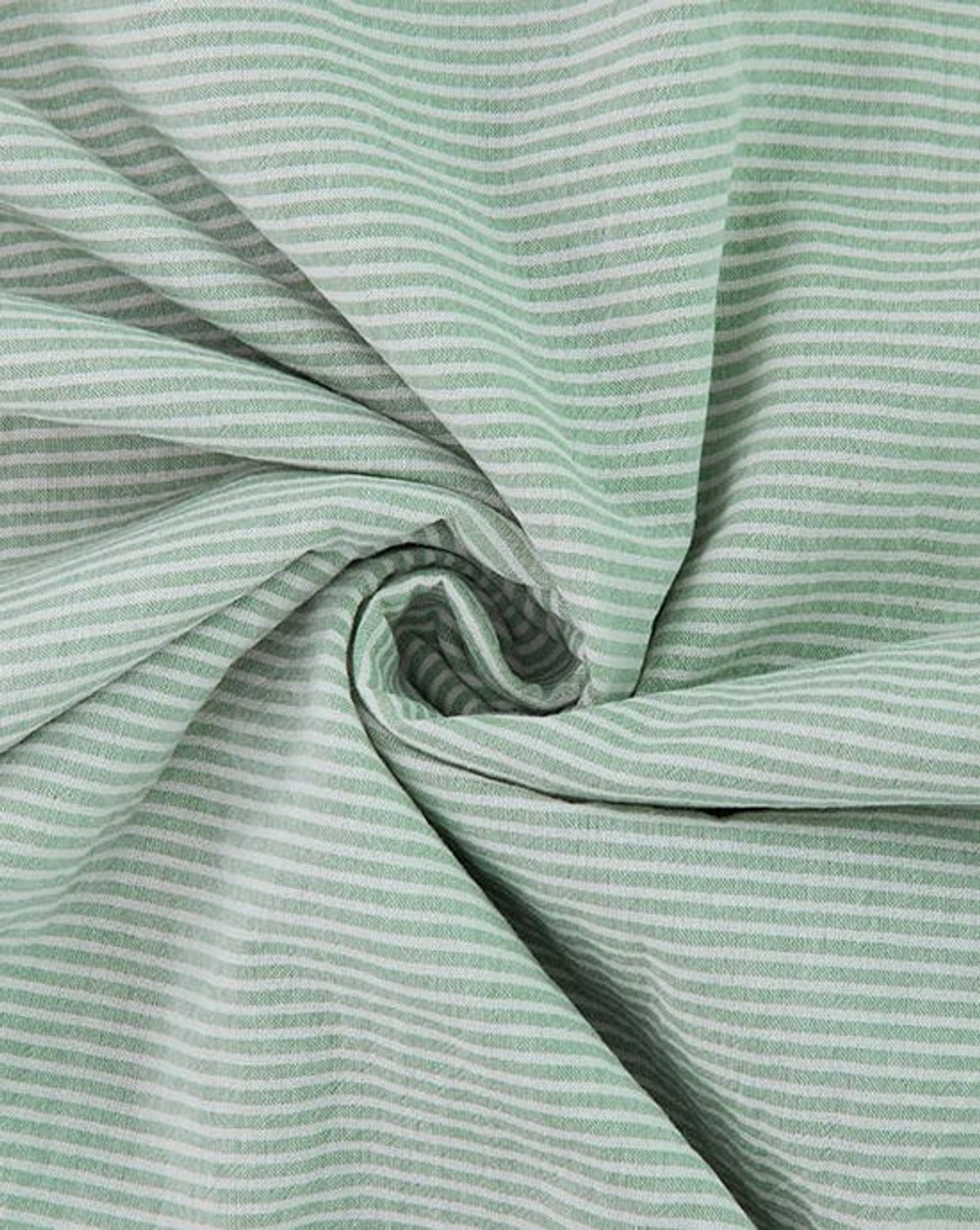 Вареный хлопок 110 гр/м2, ш. 240 см, зелёный/белый полоска