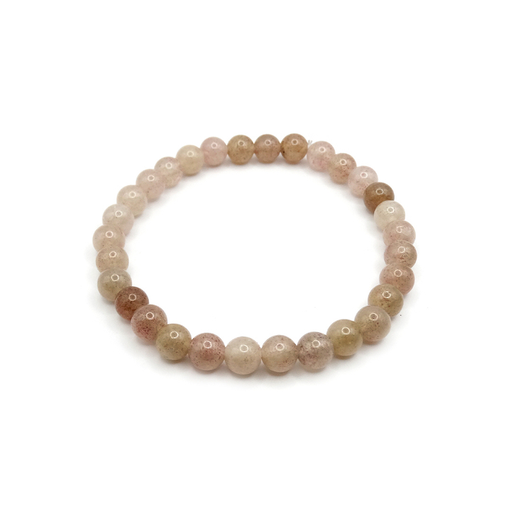 Браслет Клубничный кварц шар 6 мм