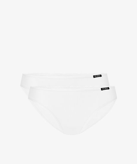 Женские трусы (2 шт.) слипы спорт Atlantic, хлопок, Basic 2BLP-580 белые