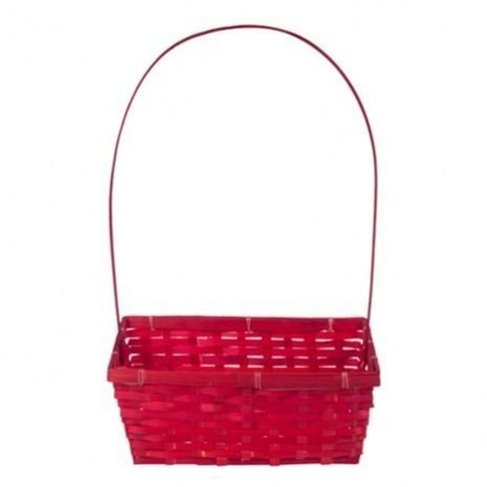 Корзина (бамбук) D19*H14,5*Н9*HH37 КРАСНЫЙ
