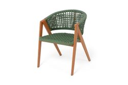 "Амстердам" стул плетеный из роупа, каркас алюминий, роуп зеленый круглый