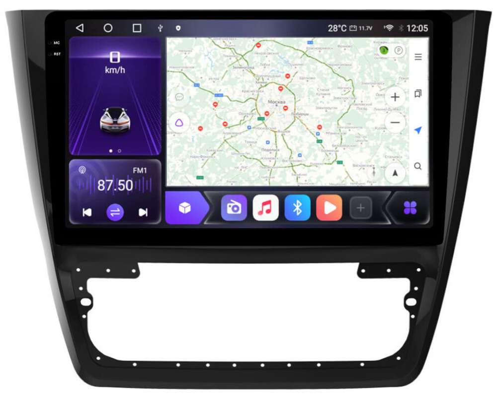 Магнитола для Skoda Yeti 2009-2018 (кондиционер) - Carmedia OL-1919 QLed+2K, Android 12, TS10,  CarPlay, 4G SIM-слот