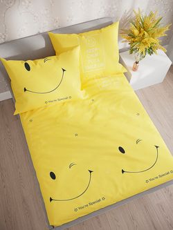 Постельное белье Полисатин Simple House "Smile" 2-спальное Наволочка 50х70 см 2 шт Простынь 240x215 см Пододеяльник 175x215 см