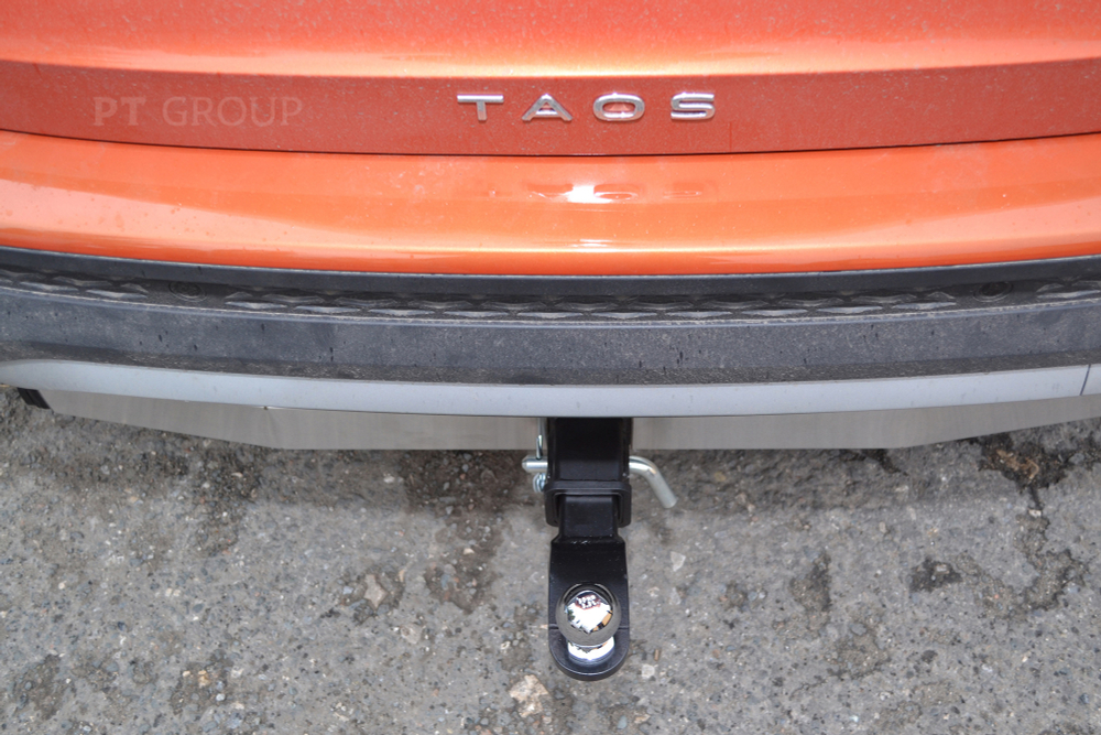 Фаркоп PT GROUP /съемный квадрат/ С нержавеющей Накладкой Volkswagen Taos 2021-(паспорт и сертификат в комплекте)(без электрики) арт.VTS-21-991124.00