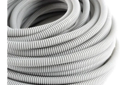 Труба гибкая гофрированная ПВХ 16мм с протяжкой лёгкая (100м) серый