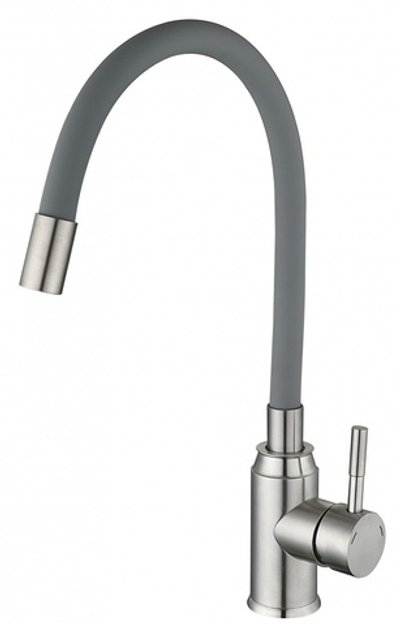 15043-H См-ль од. для кухни НЕРЖ с гиб. изливом (САТ.+СЕР.) ViEiR (10/1шт)