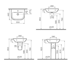 Раковина Vitra S20 55 см