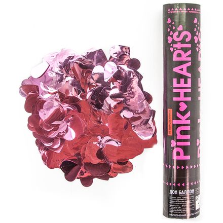 Хлопушки "Конфетти розовые сердца" 30 см