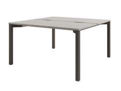 Стол-тандем 1400х1432х750 на металлокаркасе D-41 Бетон Чефалу светлый/Трюфель