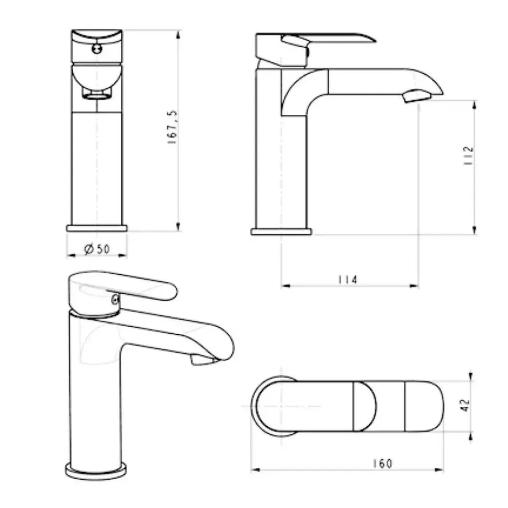 Cмеситель для раковины RIMERO RM4050WC (Белый/Хром)