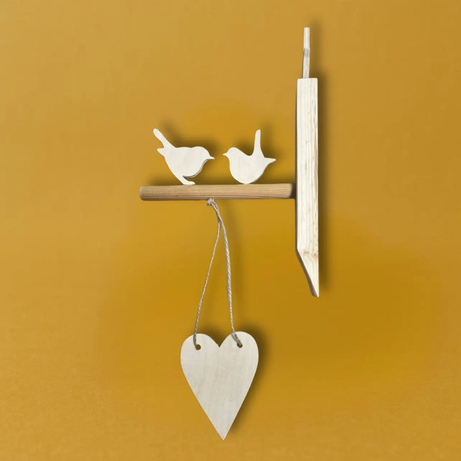 настенный декор , ,птички и сердечко (26*18см)