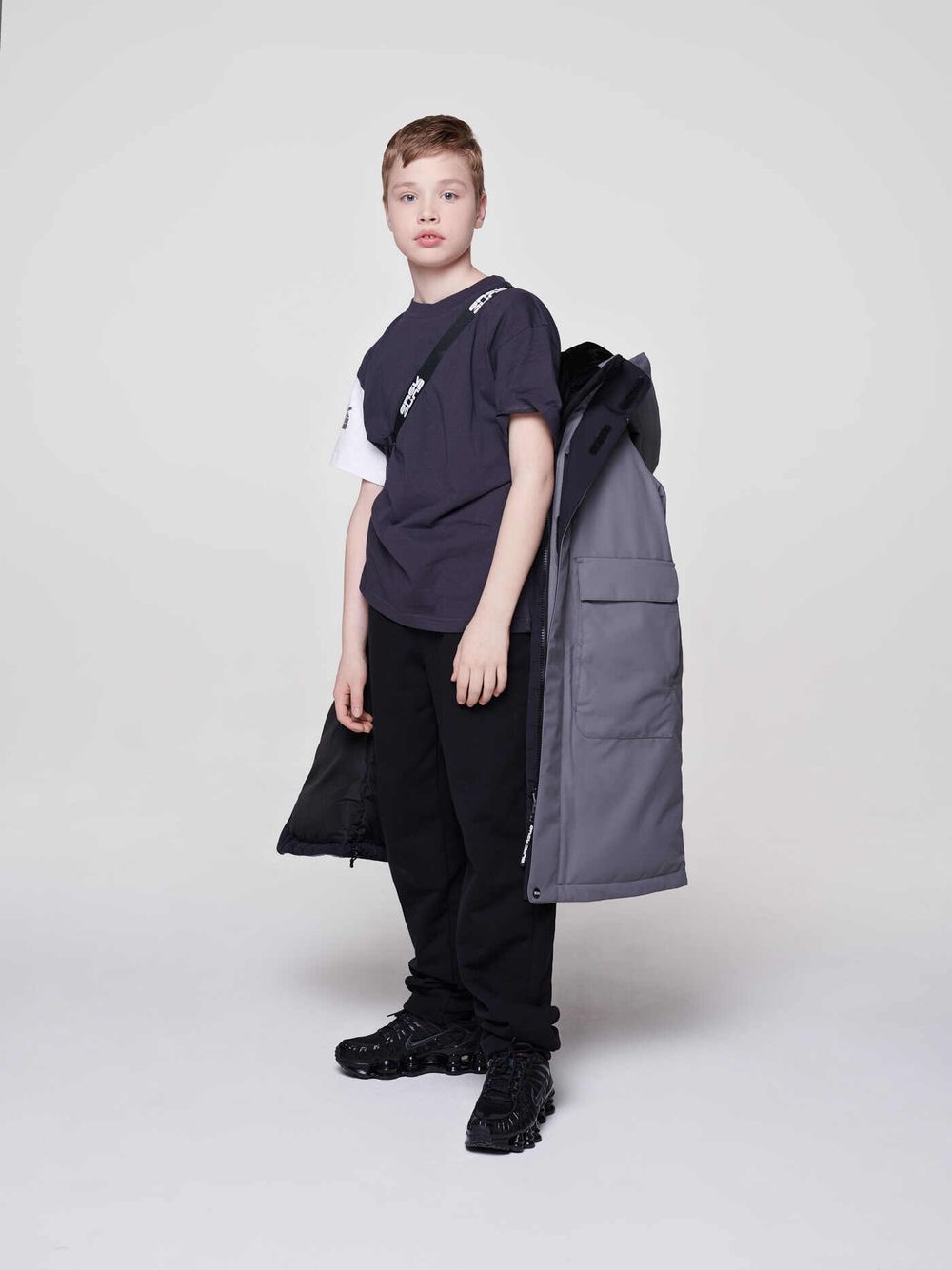 Куртка для мальчика пуховая BASK juno ROYCE серый